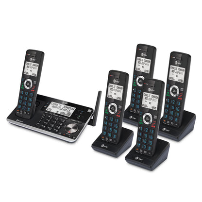 DLP73510 5 Handset Cordless Answering System with Unsurpassed Range and Connect to Cell (Black)