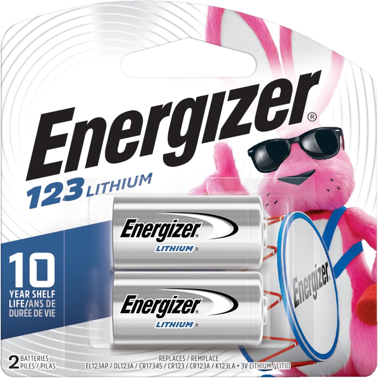 123 Lithium Batteries (2 Pack), 3V Photo Batteries