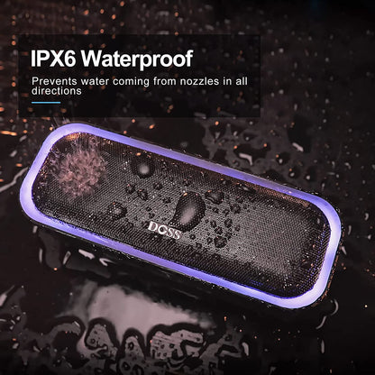 Soundbox Pro Bluetooth Speaker - 20W Stereo Sound with Enhanced Bass, 20-Hour Playtime, IPX6 Waterproof, Wireless Stereo Pairing, Multi-Color Lights, Ideal for Outdoor Activities and Home Use, Blue