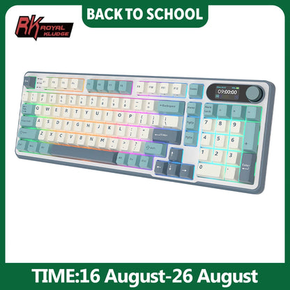 ROYAL KLUDGE S98 Mechanical Keyboard Top Mount TFT Screen 98 Keys RGB BT5.0/2.4G/USB-C Wireless Gamer Keyboard Hot Swappable