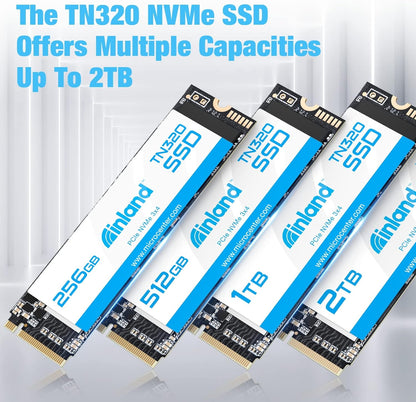 TN320 256GB Nvme M.2 Pcie Gen3X4 2280 Internal Solid State Drive SSD | up to 2,000Mb/S Read 1,600Mb/S Write, 5X Speed of SATA III, 3D NAND, Shock-Resistance, Storage for Laptop & PC Desktop