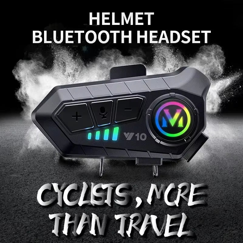 Y10 Motorcycle Helmet Headset Bluetooth 1000Mah Noise Reduction Wireless Hands-Free Waterproof Motorcycle Earphone