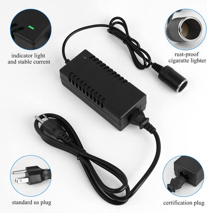 AC to DC Converter,  110-220V to 12V 8A 96W Car Cigarette Lighter Socket Power Adapter for Car Refrigerator Car Vacuum Tire Inflator and Other Car Devices
