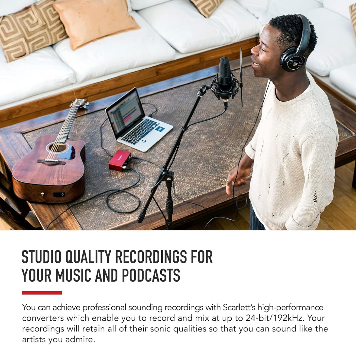 Scarlett Solo 3Rd Gen USB Audio Interface for Guitarists, Vocalists, Podcasters or Producers to Record and Playback Studio Quality Sound | 1 XLR Mic Preamp, 1 Hi-Z Instrument Input, 24-Bit/192Khz, 56Db Gain Range, Air Mode, Macos/Windows/Ipados Compatible