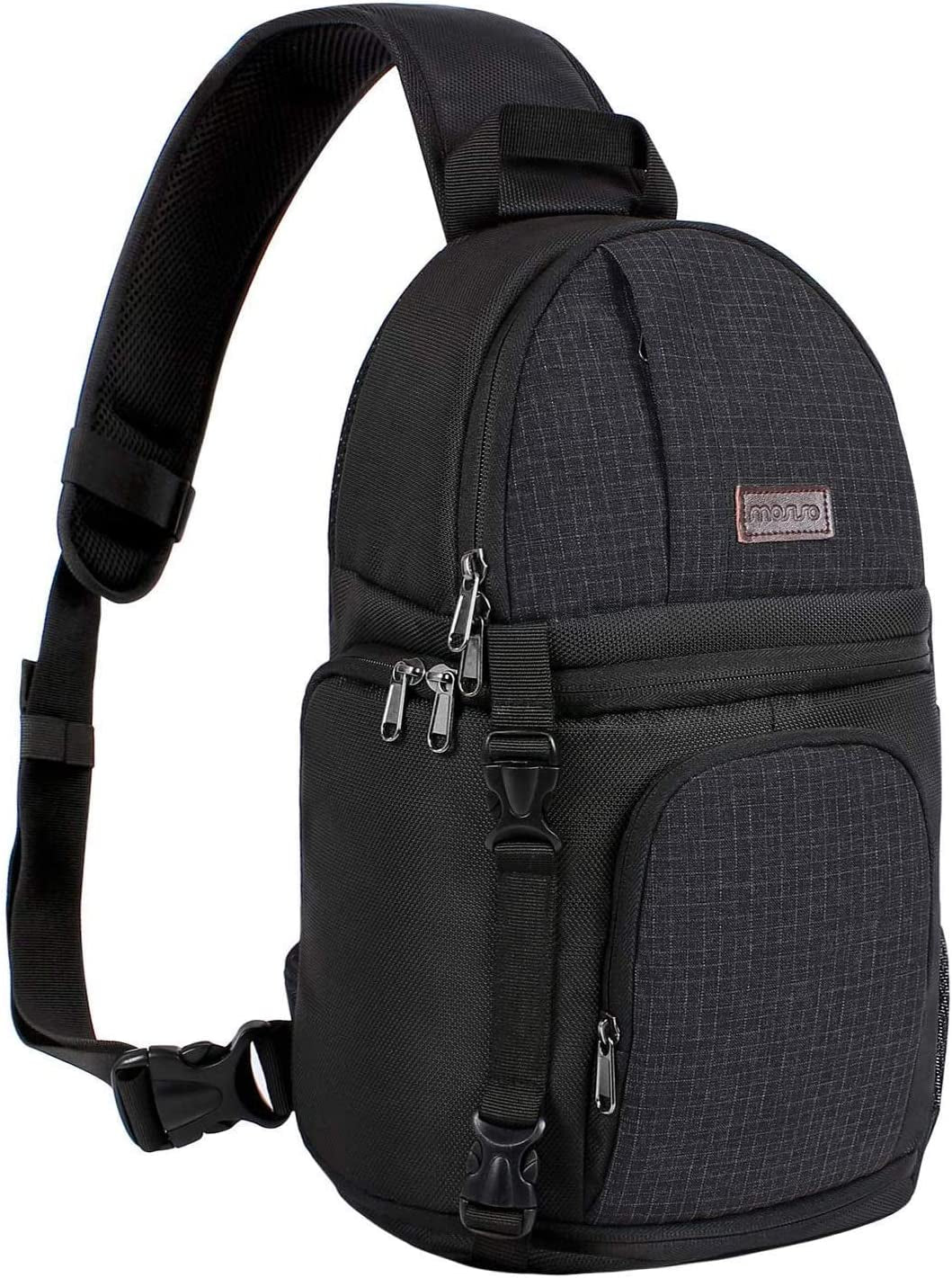 Camera Sling Bag, Photography Shoulder Bag Compact Camera Backpack | Dslr/Slr/Mirrorless Camera, Quick Access, Tripod Holder, Custom Dividers, Compatible with Canon/Nikon/Sony/Fuji,Black
