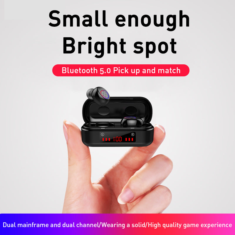 M7 Binaural Bluetooth Headset with Digital Display and Charging Compartment