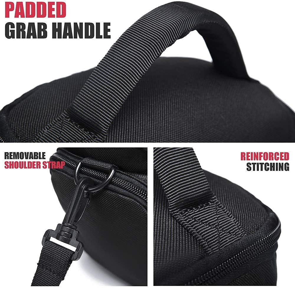 Single Shoulder Crossbody Compact Camera Bag Case Compatible for Canon Nikon Sony SLR DSLR Mirrorless Cameras and Lenses Waterproof Black | Fits 1 Dslr/Mirrorless+1Lens+Phone+Sd Cards. 10Mm Padding, Waterproof, Adj Strap 65-130Cm, Side/Front Pockets.