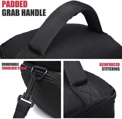 Single Shoulder Crossbody Compact Camera Bag Case Compatible for Canon Nikon Sony SLR DSLR Mirrorless Cameras and Lenses Waterproof Black | Fits 1 Dslr/Mirrorless+1Lens+Phone+Sd Cards. 10Mm Padding, Waterproof, Adj Strap 65-130Cm, Side/Front Pockets.