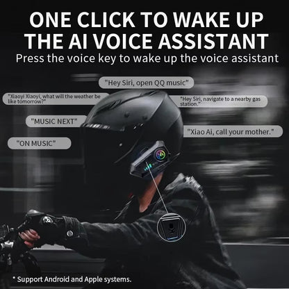 Y10 Motorcycle Helmet Headset Bluetooth 1000Mah Noise Reduction Wireless Hands-Free Waterproof Motorcycle Earphone