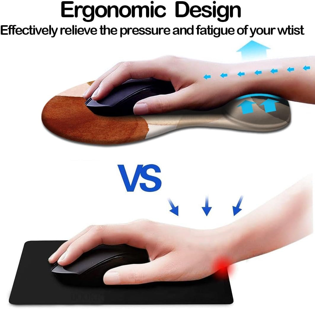 Ergonomic Mouse Pad with Wrist Support and Non-Slip PU Base for Enhanced Comfort in Home and Office Environments