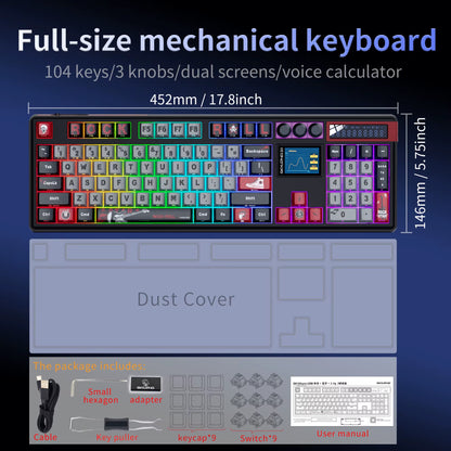 SKYLOONG GK104 Pro Wireless Mechanical Keyboard 100% Custom Keyboard Hot-Swapp Low-Noise Switch for PC Gamer Office Accessories