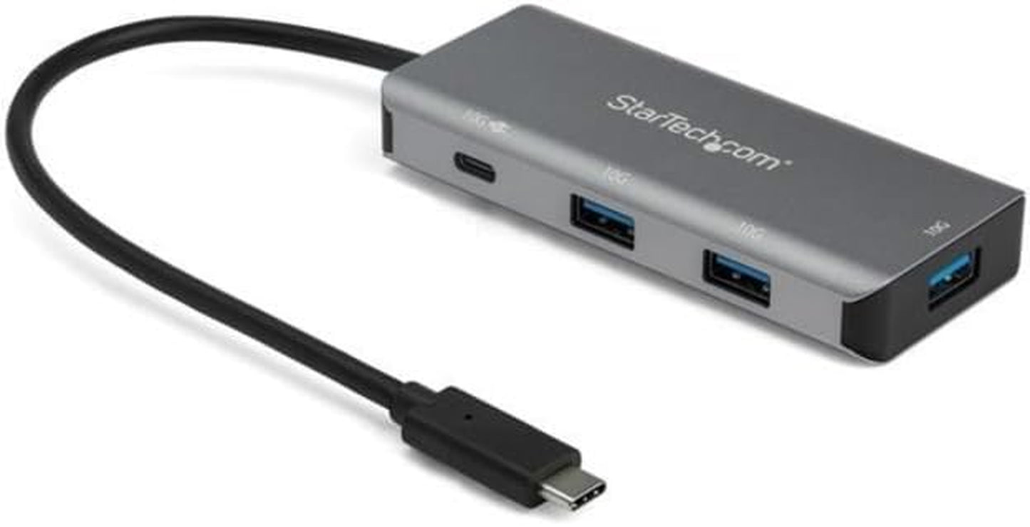 Startech 4-Port USB-C Hub 10Gbps with 100W PD, TAA, Portable (HB31C3A1CPD3) | 3X USB-A and 1X USB-C, USB 3.2 Gen 2, 100W PD Passthrough Charging, Thunderbolt 3 Compatible