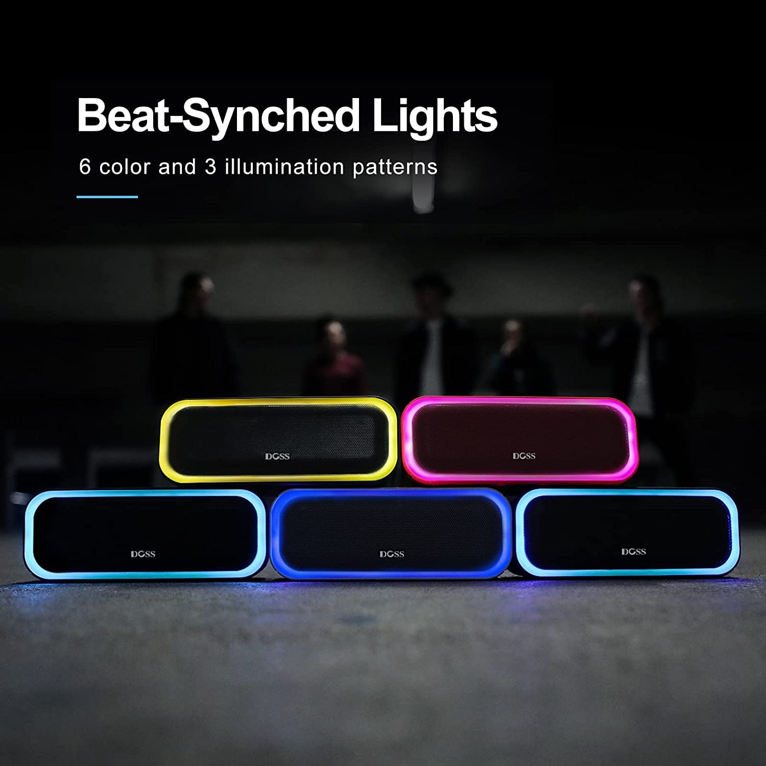Soundbox Pro Bluetooth Speaker - 20W Stereo Sound with Enhanced Bass, 20-Hour Playtime, IPX6 Waterproof, Wireless Stereo Pairing, Multi-Color Lights, Ideal for Outdoor Activities and Home Use, Blue