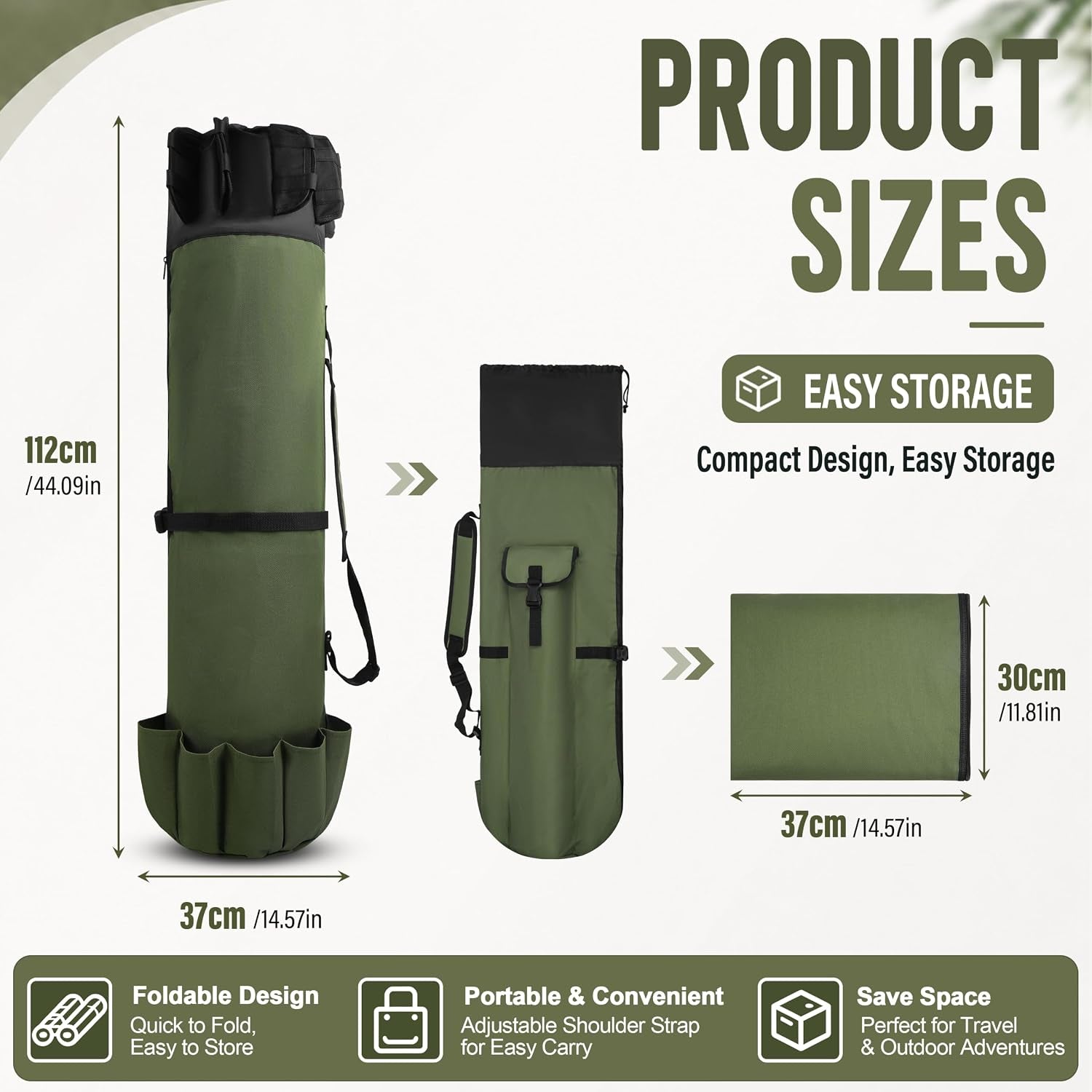 Portable Fishing Rod Storage Bag - Waterproof Canvas Carrier for Tackle Gear Organization