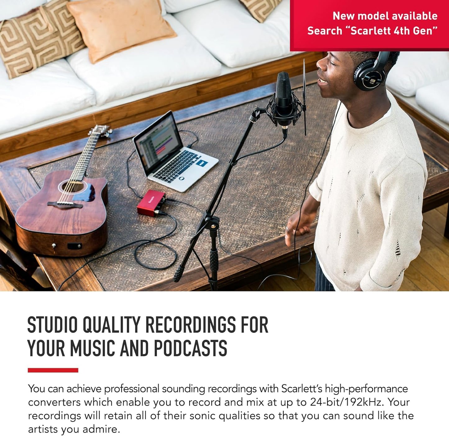 Scarlett Solo 3Rd Gen USB Audio Interface for Guitarists, Vocalists, Podcasters or Producers to Record and Playback Studio Quality Sound | 1 XLR Mic Preamp, 1 Hi-Z Instrument Input, 24-Bit/192Khz, 56Db Gain Range, Air Mode, Macos/Windows/Ipados Compatible