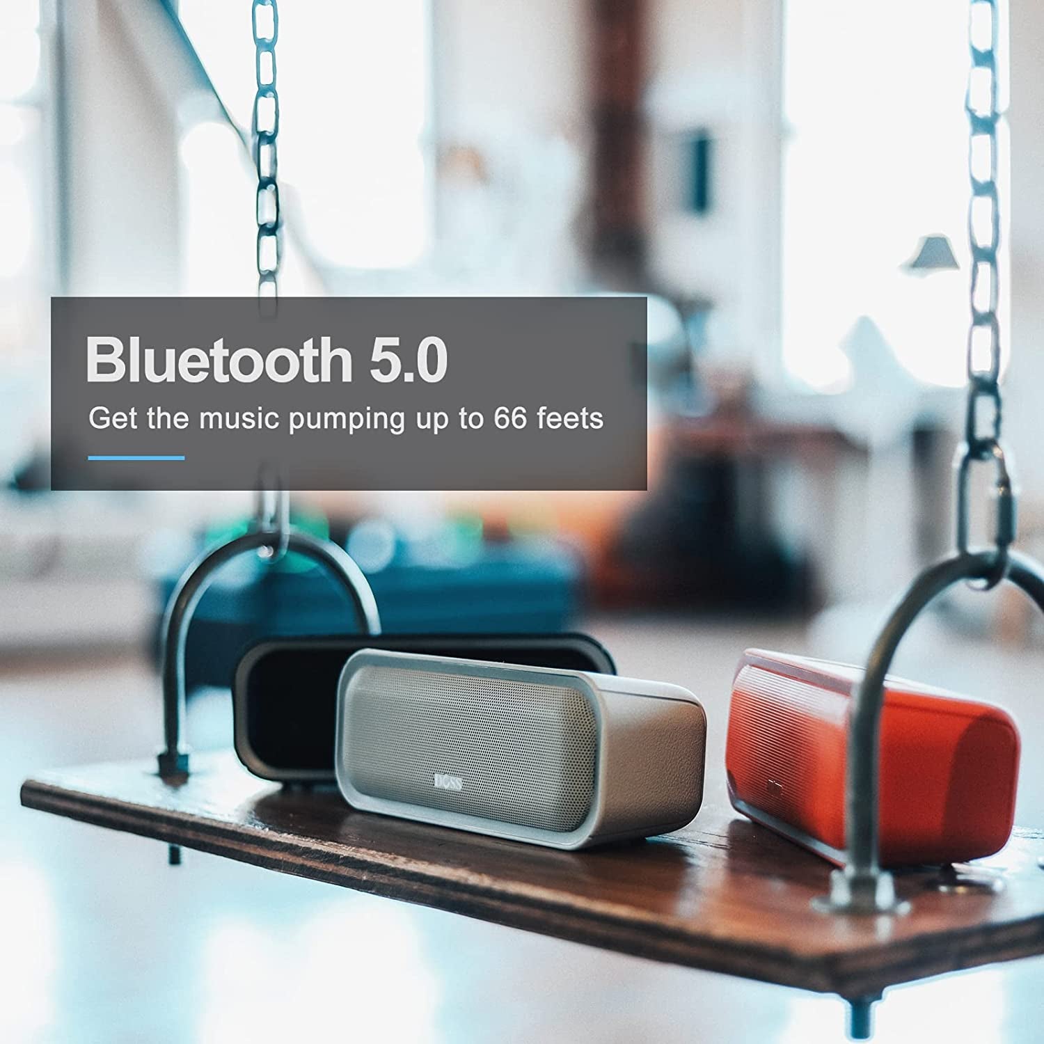 Soundbox Pro Bluetooth Speaker - 20W Stereo Sound with Enhanced Bass, 20-Hour Playtime, IPX6 Waterproof, Wireless Stereo Pairing, Multi-Color Lights, Ideal for Outdoor Activities and Home Use, Blue