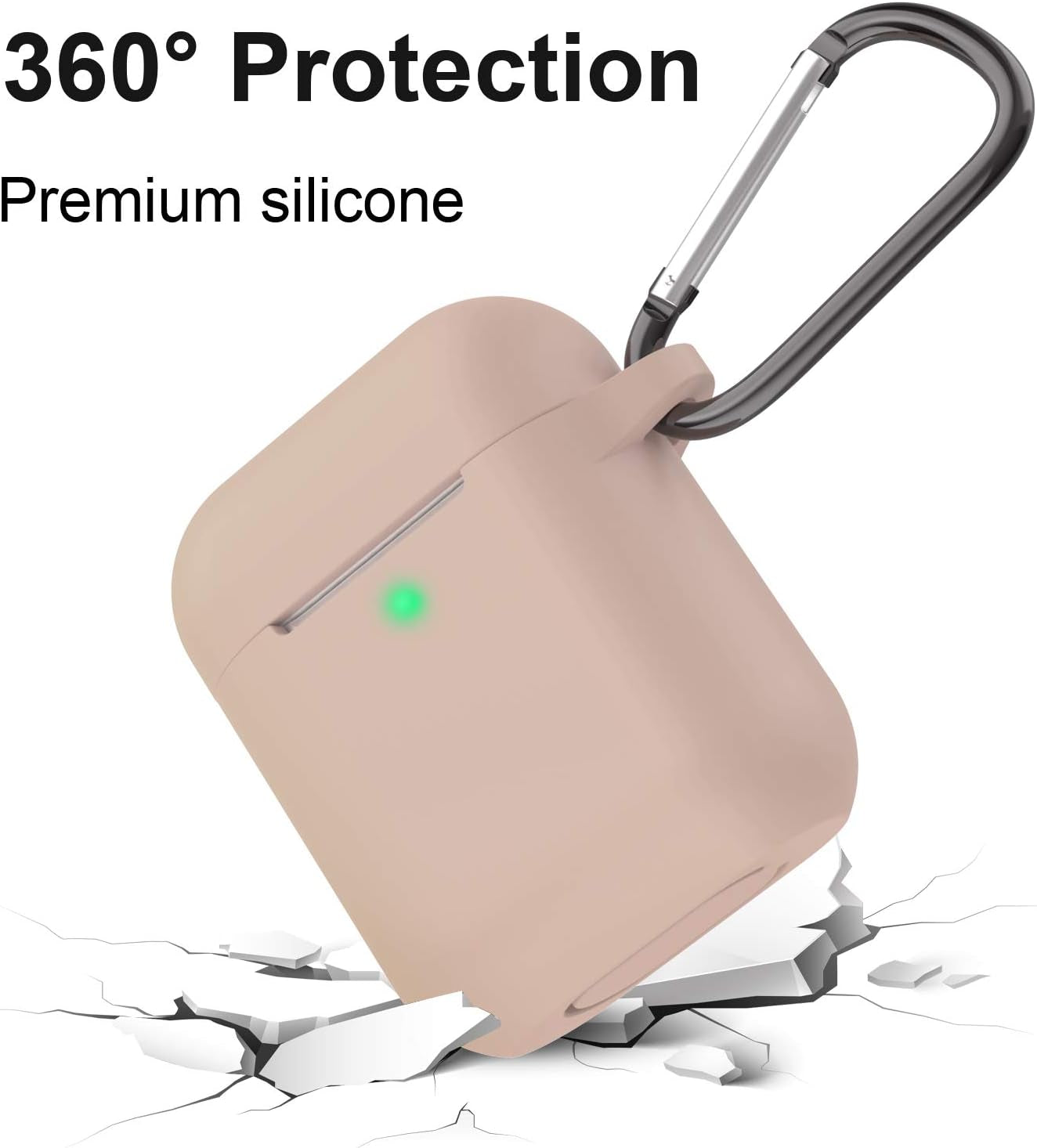 Silicone Case Compatible with Apple Airpods 1&2 Wireless and Wired Charging Case(Front LED Visible),Tawny