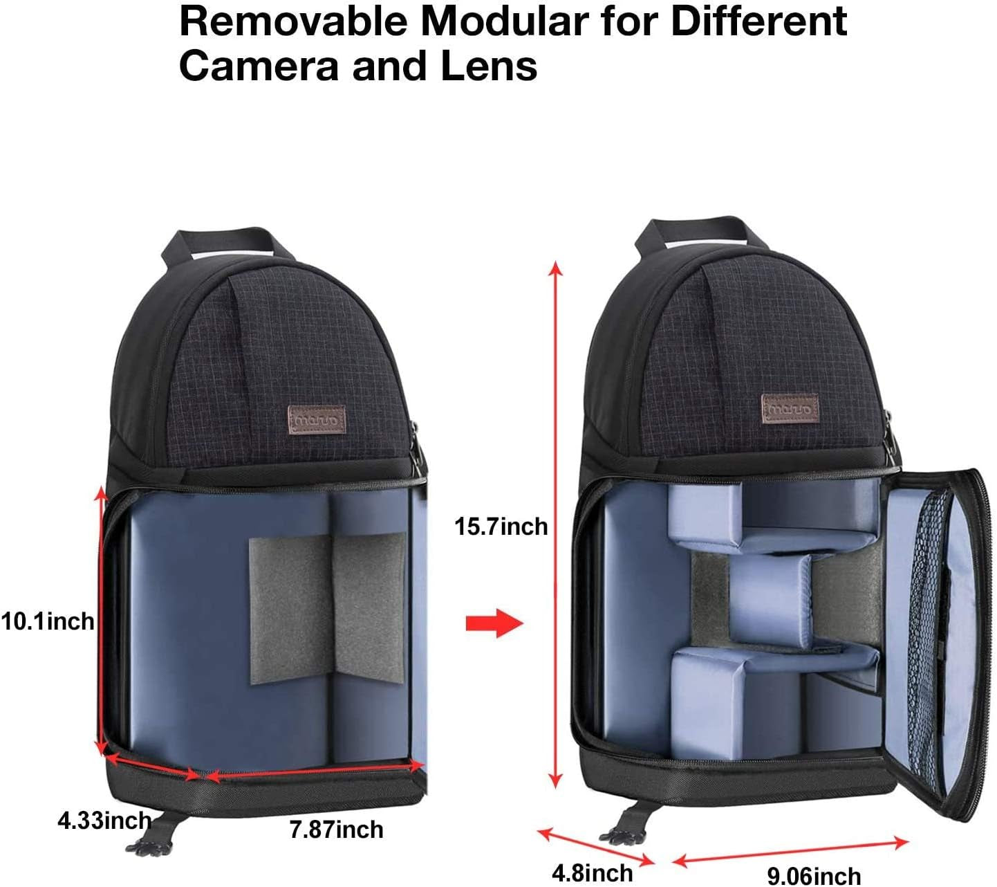 Camera Sling Bag, Photography Shoulder Bag Compact Camera Backpack | Dslr/Slr/Mirrorless Camera, Quick Access, Tripod Holder, Custom Dividers, Compatible with Canon/Nikon/Sony/Fuji,Black