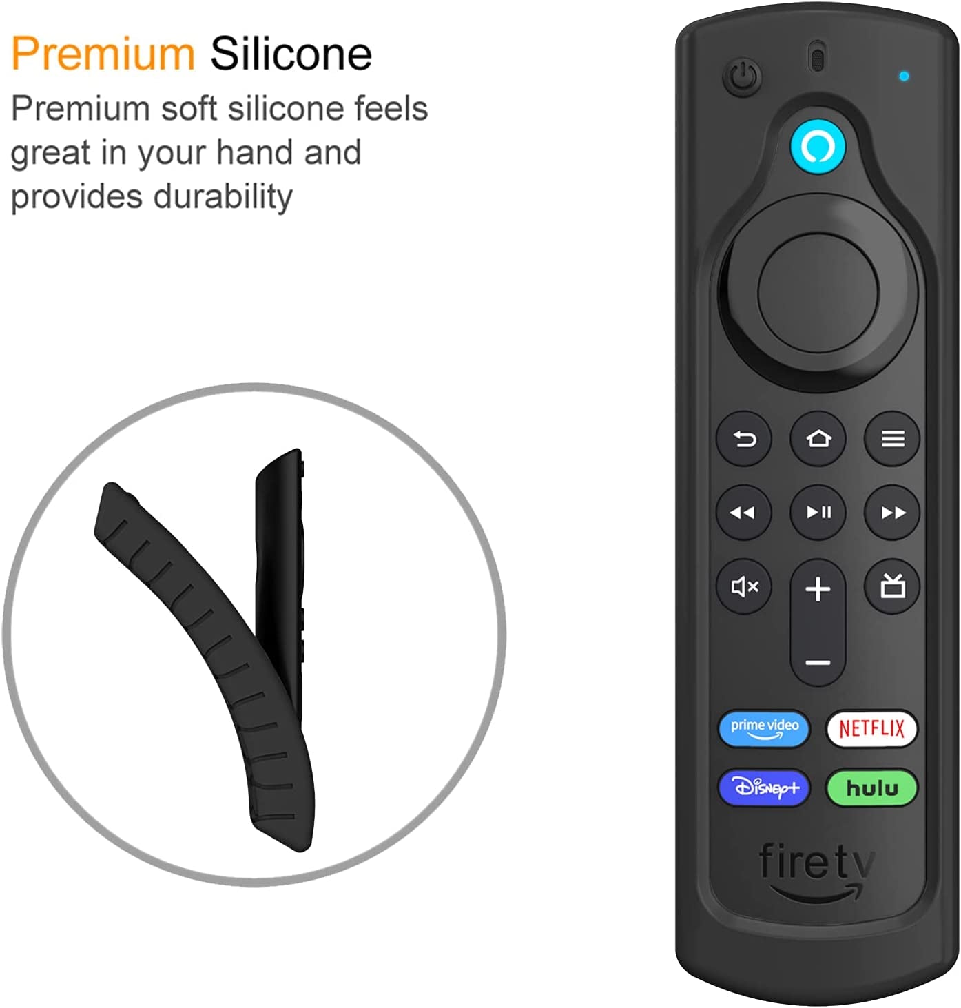 Silicone Case for Alexa Voice Remote (2Nd & 3Rd Generation) | Fire TV Stick HD/4K Select/4K plus Max/Fire TV Stick/Lite Remote, Shockproof Cover, Anti-Slip, Black