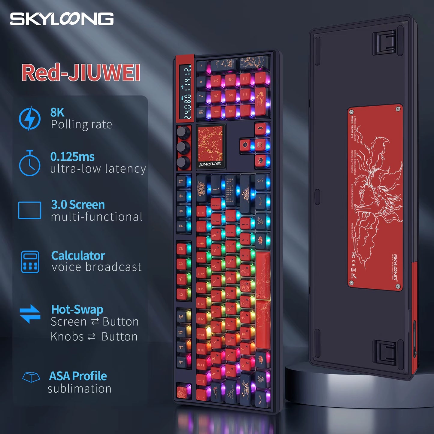 SKYLOONG GK104 Pro Wireless Mechanical Keyboard 100% Custom Keyboard Hot-Swapp Low-Noise Switch for PC Gamer Office Accessories