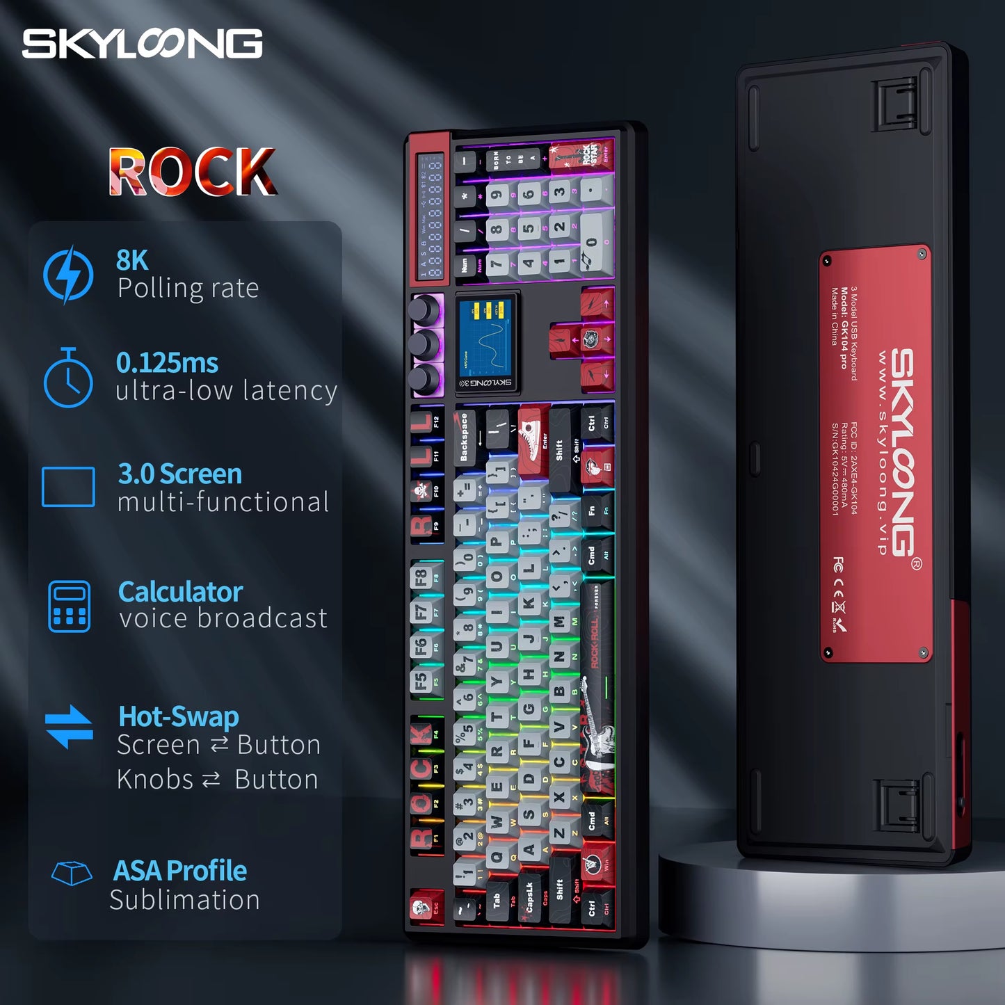 SKYLOONG GK104 Pro Wireless Mechanical Keyboard 100% Custom Keyboard Hot-Swapp Low-Noise Switch for PC Gamer Office Accessories