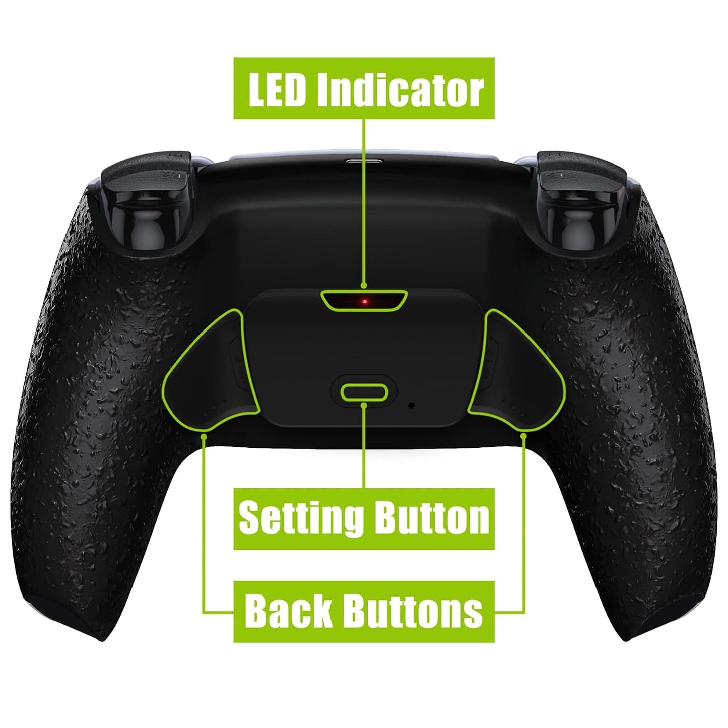 Textured Black Back Paddles Programmable Rise V4 Remap Kit for PS5 Controllers BDM-030/040/050/060 - Redesigned Upgrade Board with Back Shell Buttons Attachment (Controller Not Included)