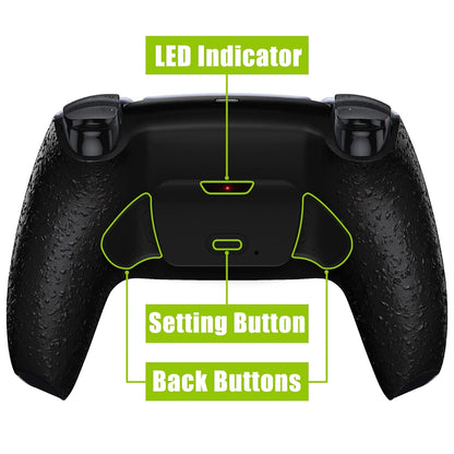 Textured Black Back Paddles Programmable Rise V4 Remap Kit for PS5 Controllers BDM-030/040/050/060 - Redesigned Upgrade Board with Back Shell Buttons Attachment (Controller Not Included)