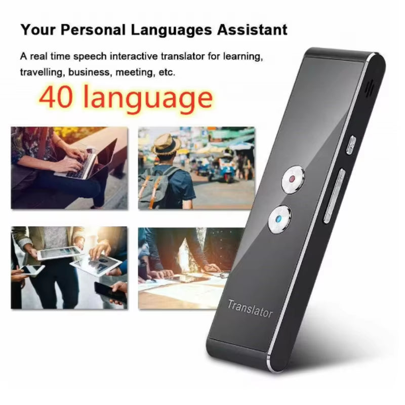 40-Language Intelligent Wireless Voice Translator for Real-Time Two-Way Communication in Business Travel
