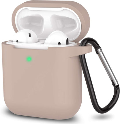 Silicone Case Compatible with Apple Airpods 1&2 Wireless and Wired Charging Case(Front LED Visible),Tawny