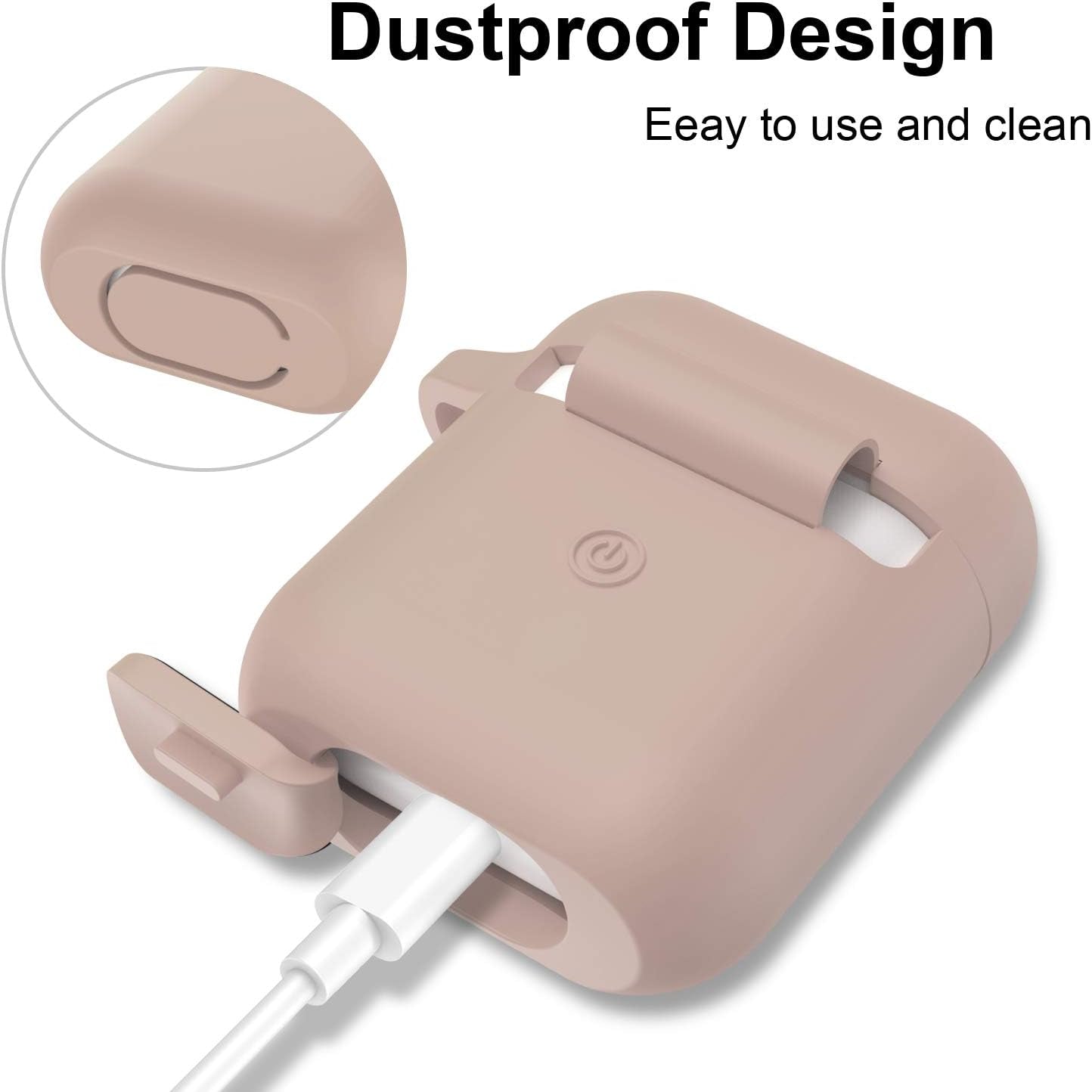 Silicone Case Compatible with Apple Airpods 1&2 Wireless and Wired Charging Case(Front LED Visible),Tawny