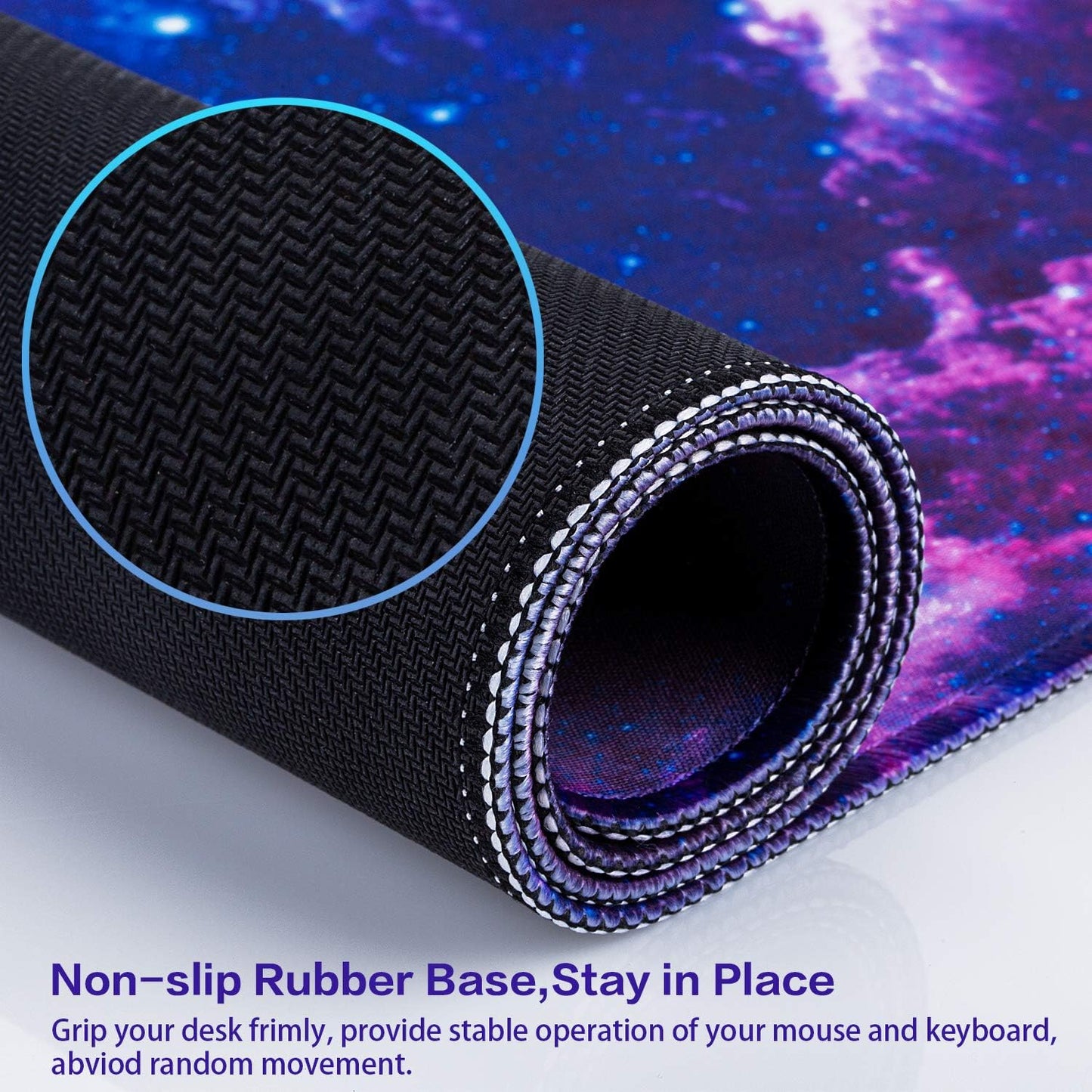 Gaming Mouse Pad, 31.5X15.7In Large Mouse Pads for Desk Keyboard Pad | Desk Mat for Keyboard and Mouse Computer Big Full Size Desk Pad with Non-Slip Rubber Base and Stitched Edge for Home Office