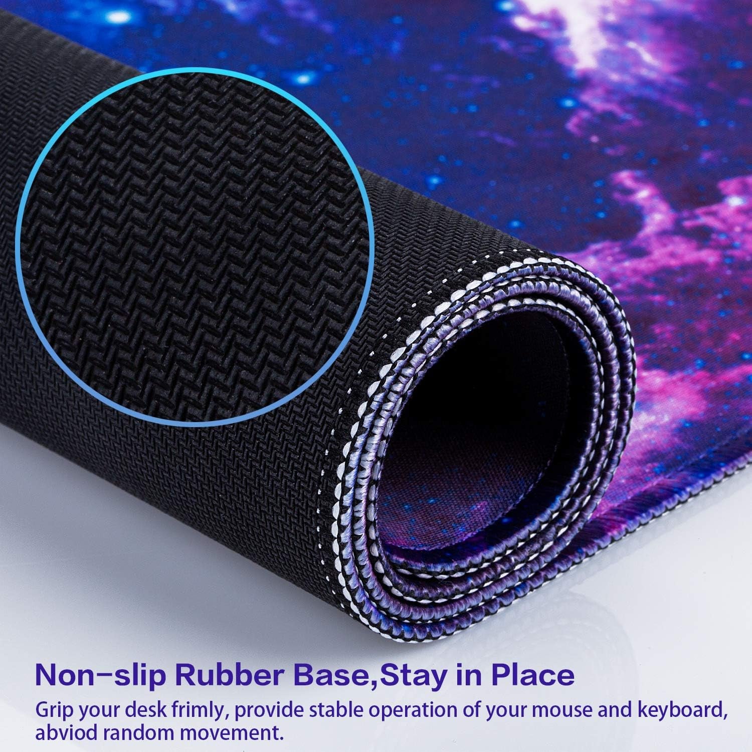 Gaming Mouse Pad, 31.5X15.7In Large Mouse Pads for Desk Keyboard Pad | Desk Mat for Keyboard and Mouse Computer Big Full Size Desk Pad with Non-Slip Rubber Base and Stitched Edge for Home Office