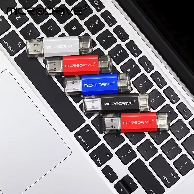 Type C USB Flash Drive OTG Dual Interface USB 2.0 Micro USB Pen Drive Available in 128GB, 64GB, 32GB, 16GB, 8GB, and 4GB Capacities