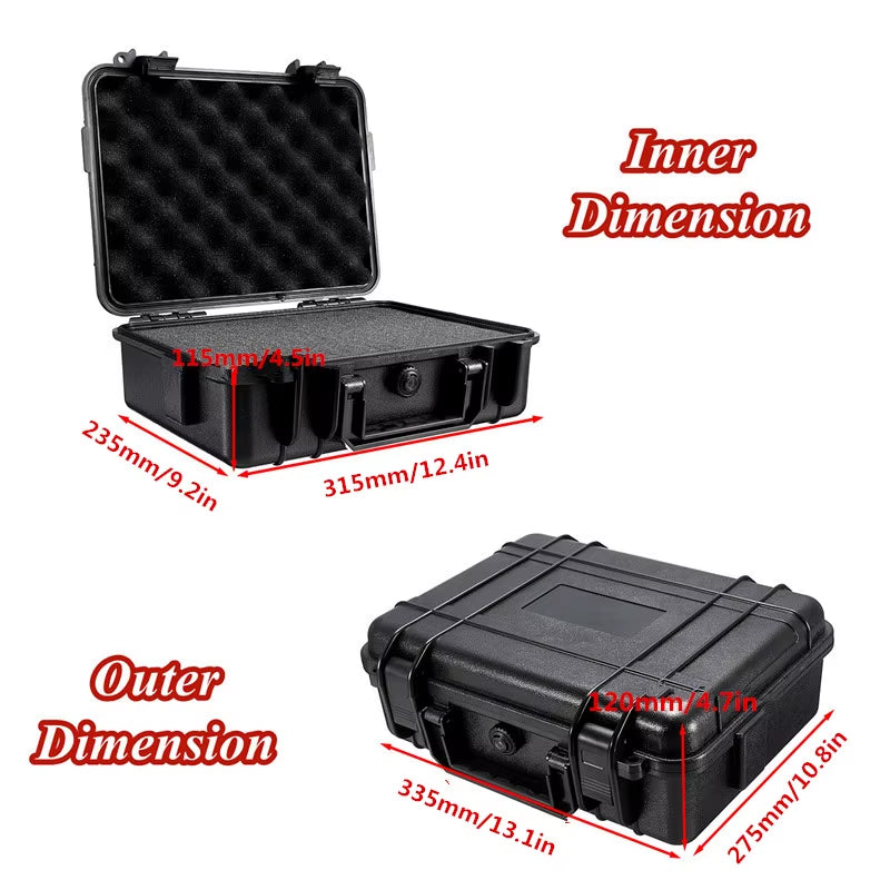 9 Sizes Tool Box Waterproof Plastic Hard Carry Case with Pre-Cut Sponge Tool Organizer Boxes Tool Cabinet Foam Hardware Toolbox