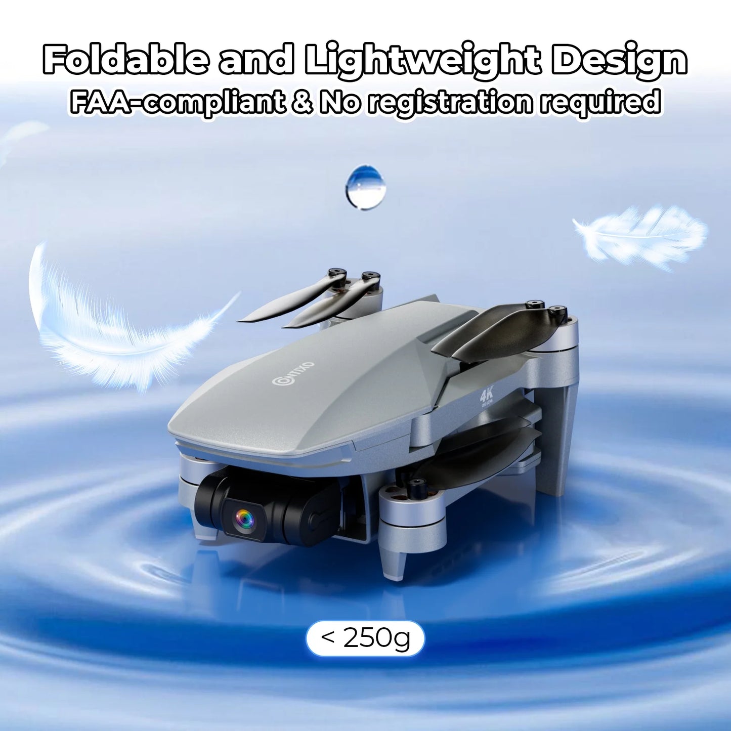 F36 GPS Mini Drone with 4K UHD Camera, 3-Axis Gimbal, RC Quadcopter, and Brushless Motor, Silver