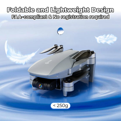 F36 GPS Mini Drone with 4K UHD Camera, 3-Axis Gimbal, RC Quadcopter, and Brushless Motor, Silver