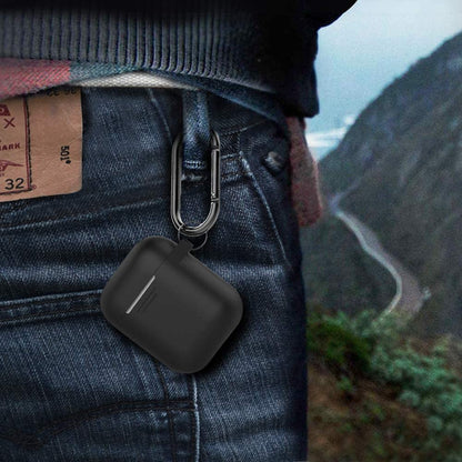 Upgrade Silicone Case Protective Cover for Apple Airpods 2 & 1 | Front LED Visible, Carabiner Included, Supports Wireless Charging, Shock Resistant, Full Protection