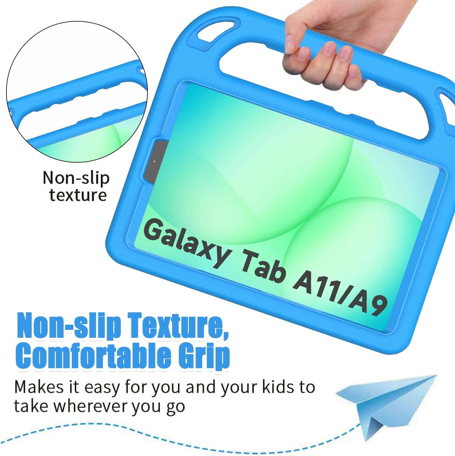 Kids Case for Samsung Galaxy Tab A11 8.7 Inch 2025/A9 8.7" 2023 /Tab A7 Lite 8.7" 2021- with Built-In Screen Protector, Shockproof Samsung Galaxy Tab A11/A9/A7 Lite Case 8.7 Inch - Blue