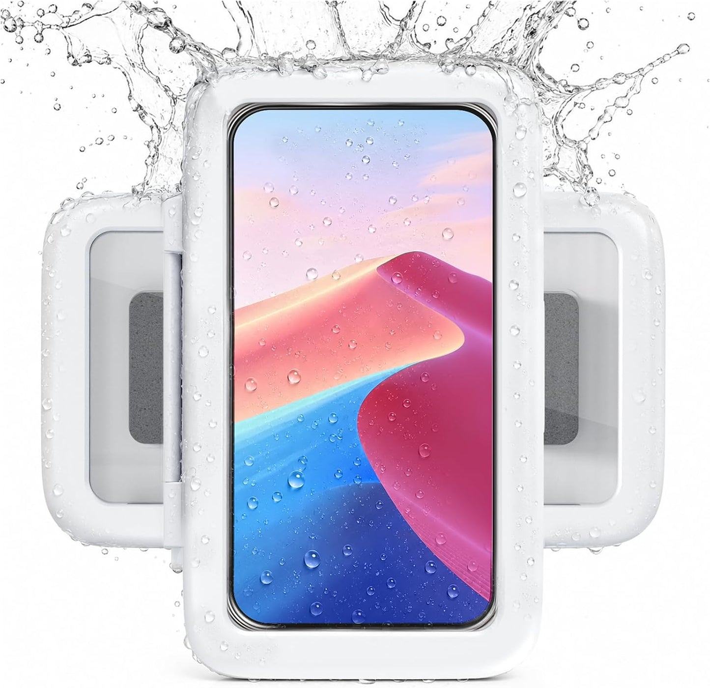Shower Phone Holder Waterproof, 480° Rotatable Adjustable Bathroom Wall Phone Mount Stand, Anti-Fog High Sensitivity Iphone Case, anti Fog Case Bathroom Accessories for 4-7'' Cellphones