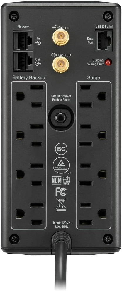 850VA/510W Professional UPS Battery Backup for Office Electronics, AVR, BX850M | 850VA Back-Ups Pro for Home Offices — 8 Outlets, LCD Display, AVR, Surge Protection, 29-Minute Runtime (@100W) for PCs and Workstations