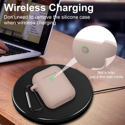 Silicone Case Compatible with Apple Airpods 1&2 Wireless and Wired Charging Case(Front LED Visible),Tawny