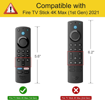 Silicone Case for Alexa Voice Remote (2Nd & 3Rd Generation) | Fire TV Stick HD/4K Select/4K plus Max/Fire TV Stick/Lite Remote, Shockproof Cover, Anti-Slip, Black