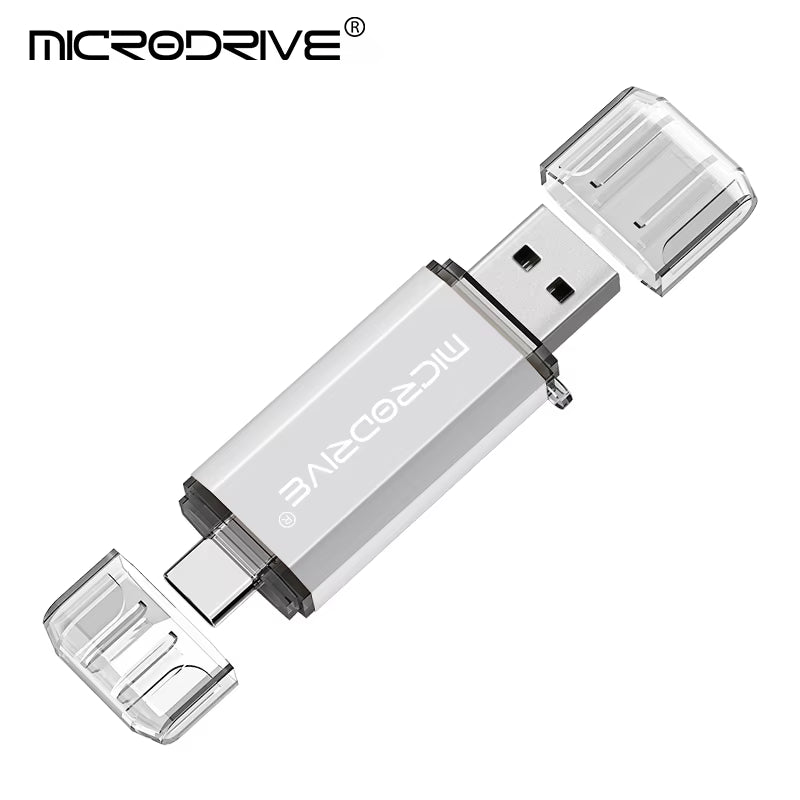 Type C USB Flash Drive OTG Dual Interface USB 2.0 Micro USB Pen Drive Available in 128GB, 64GB, 32GB, 16GB, 8GB, and 4GB Capacities