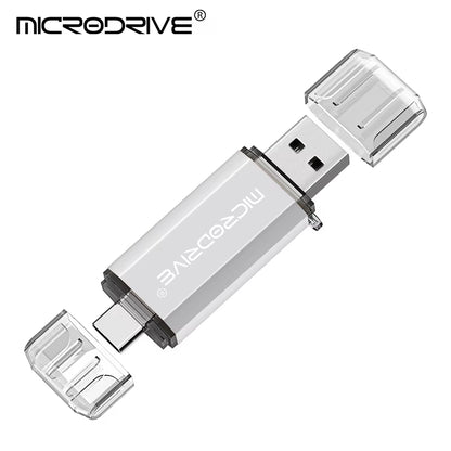 Type C USB Flash Drive OTG Dual Interface USB 2.0 Micro USB Pen Drive Available in 128GB, 64GB, 32GB, 16GB, 8GB, and 4GB Capacities