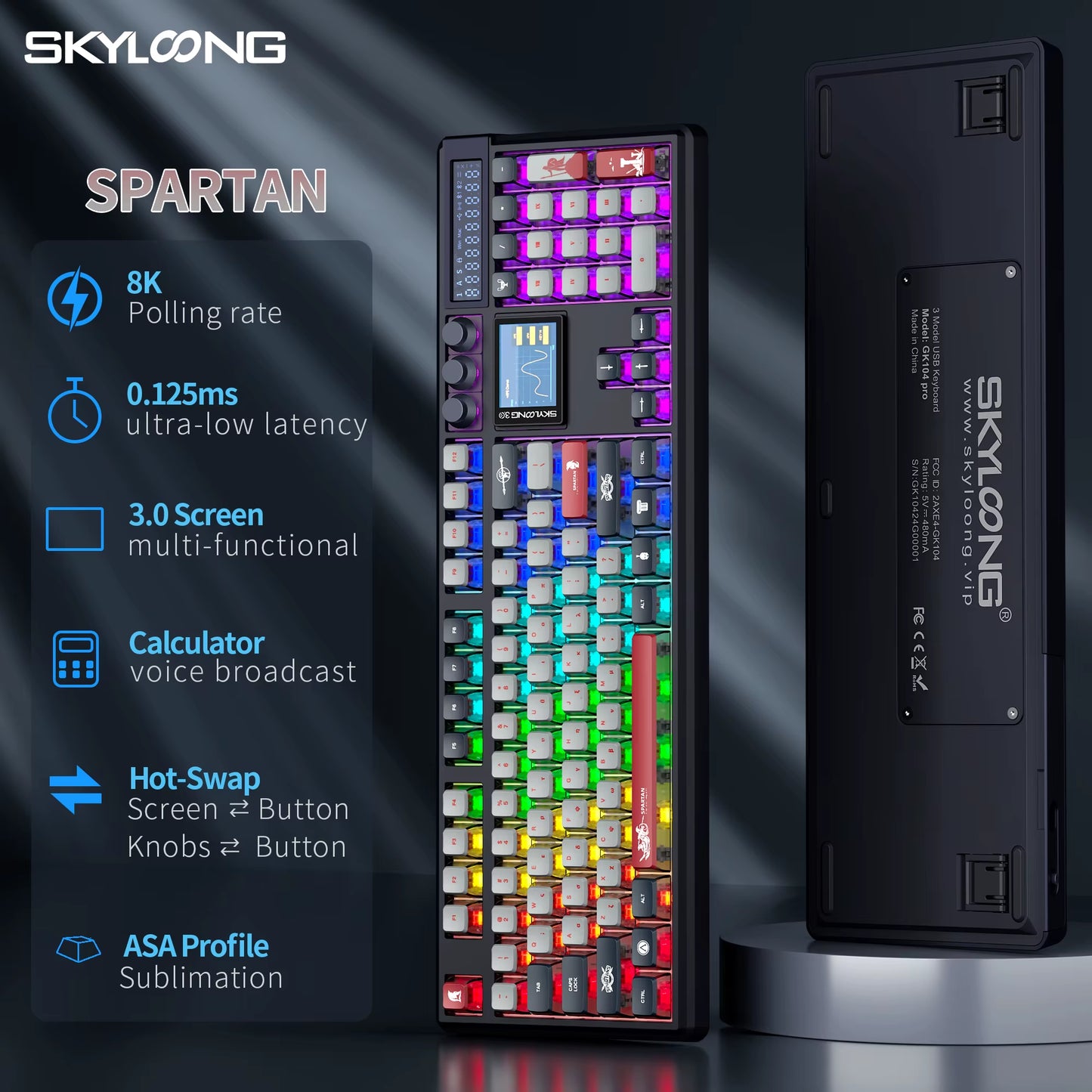 SKYLOONG GK104 Pro Wireless Mechanical Keyboard 100% Custom Keyboard Hot-Swapp Low-Noise Switch for PC Gamer Office Accessories