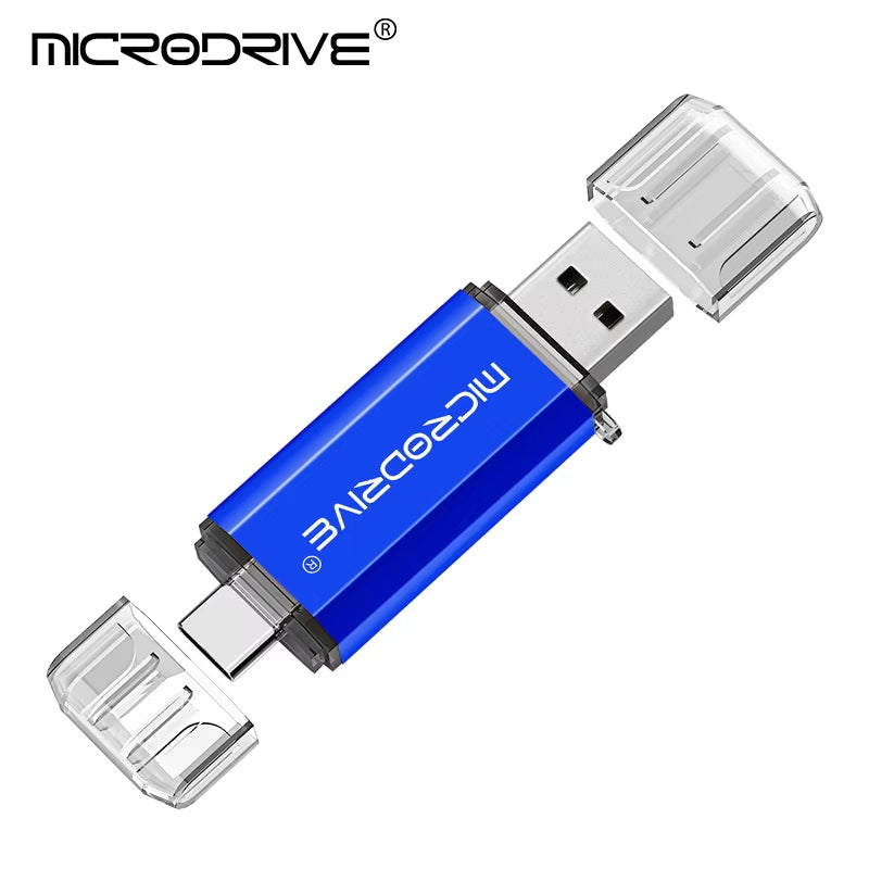 Type C USB Flash Drive OTG Dual Interface USB 2.0 Micro USB Pen Drive Available in 128GB, 64GB, 32GB, 16GB, 8GB, and 4GB Capacities