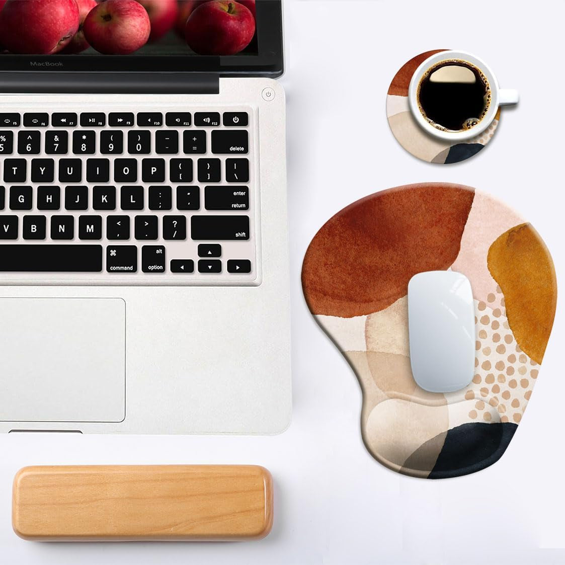 Ergonomic Mouse Pad with Wrist Support and Non-Slip PU Base for Enhanced Comfort in Home and Office Environments