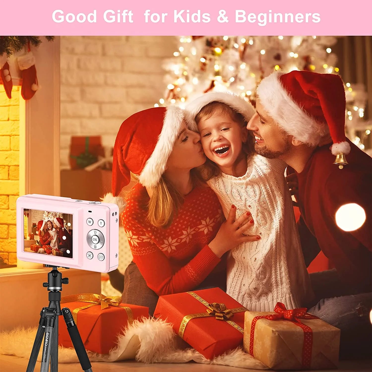 1080P Digital Camera 44MP 16X Digital with 32GB Card Zoom Compact Point and Shoot Camera Portable Small Camera Starter Camera for Teens Students Boys Girls Seniors