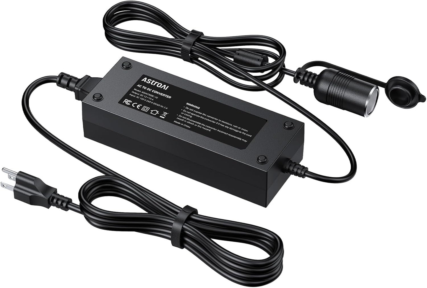 AC to DC Converter 10A/120W/7.78FT/110V To12V Converter | Car Cigarette Lighter Adapter, AC/DC Power Supply Adapter Transformer for Inflator, Car Refrigerator, and Other Car Devices