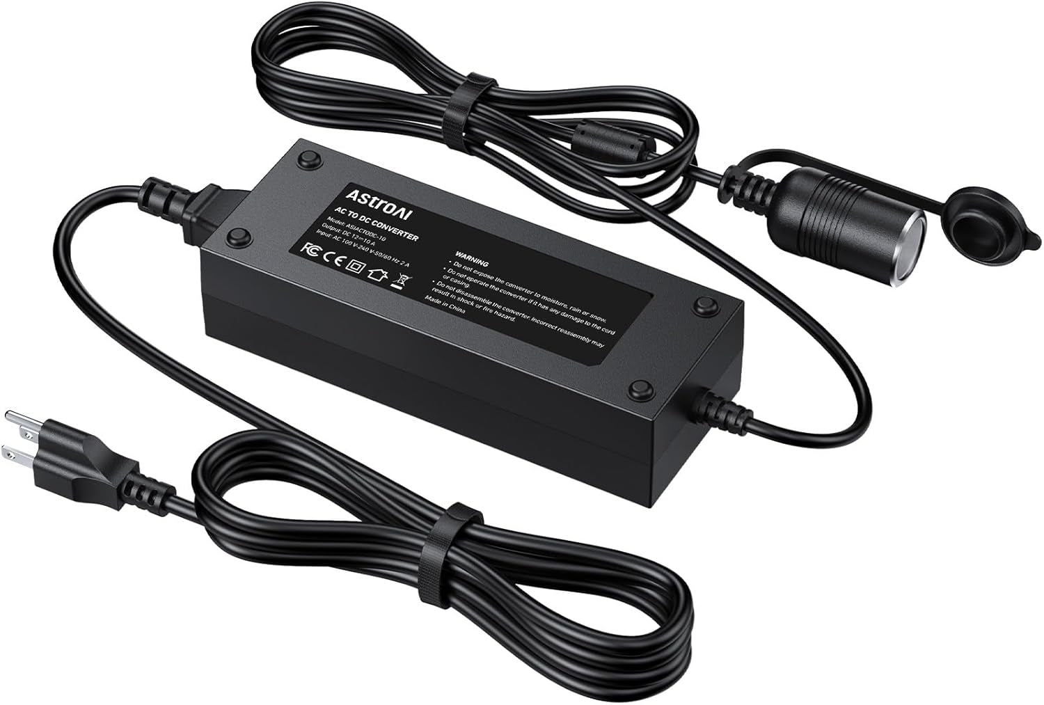 AC to DC Converter 10A/120W/7.78FT/110V To12V Converter | Car Cigarette Lighter Adapter, AC/DC Power Supply Adapter Transformer for Inflator, Car Refrigerator, and Other Car Devices